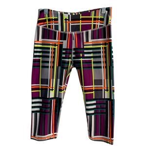 Fabletics Salar Capri Leggings Pissarro Plaid Cropped Pants Size SMALL